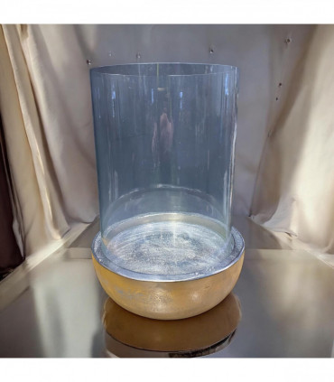 32CM NICKEL PLATED HURRICANE CANDLE HOLDER