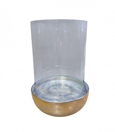 32CM NICKEL PLATED HURRICANE CANDLE HOLDER