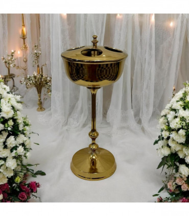 81cm GOLD 4 BOTTLE CHAMPAGNE BUCKET ON STA