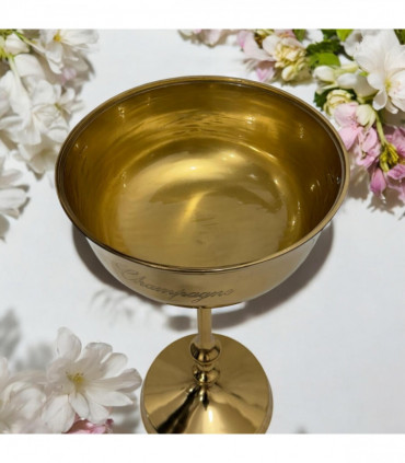 81cm GOLD 4 BOTTLE CHAMPAGNE BUCKET ON STA