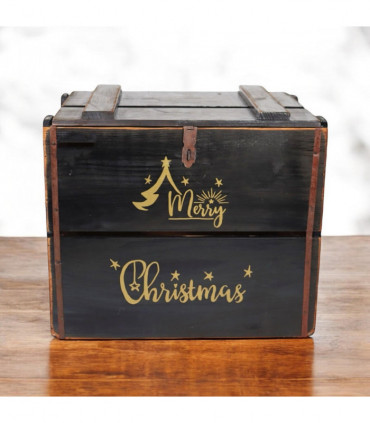42CM BLACK WOODEN BOX