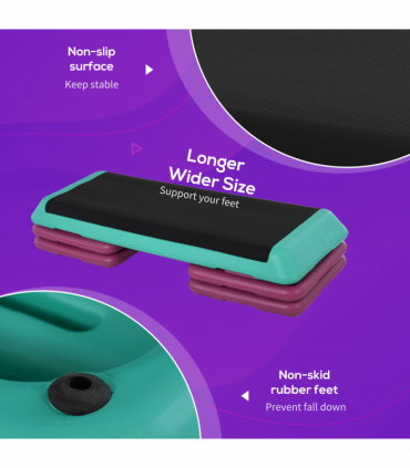 10/15/20cm Aerobic Steppers Compact Stepper for Indoor Exercise Workout HOMCOM