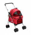 vidaXL Folding Dog Stroller Red 76x50x100 cm Oxford Fabric