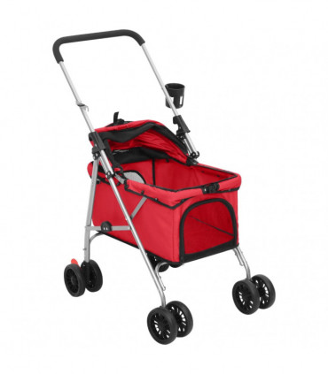 vidaXL Folding Dog Stroller Red 76x50x100 cm Oxford Fabric