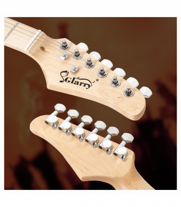 Glarry GST Stylish Electric Guitar Kit with Black Pickguard Blue Color