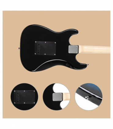 Glarry GST Stylish Electric Guitar Kit with Black Pickguard Blue Color