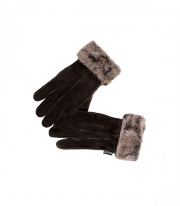 Nordvek Womens Sheepskin Gloves With Fur Cuff - 301-100