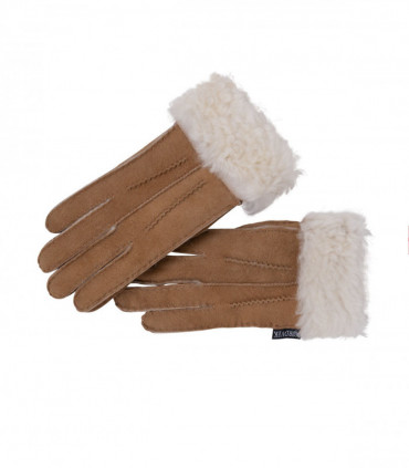 Nordvek Womens Sheepskin Gloves With Fur Cuff - 301-100