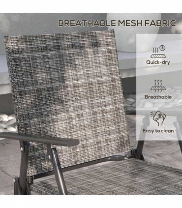 Outsunny Patio Furniture Set, Garden Set with Table, Foldable Chairs, a Loveseat