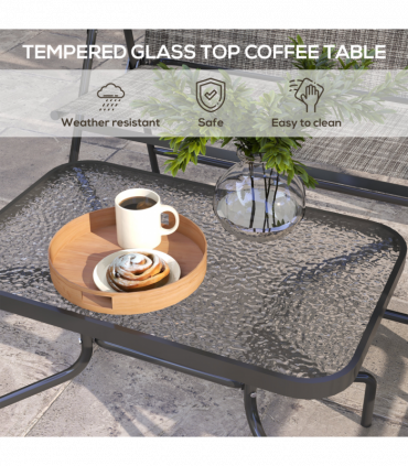 Outsunny Patio Furniture Set, Garden Set with Table, Foldable Chairs, a Loveseat