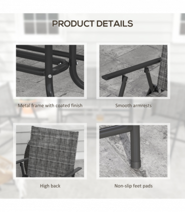 Outsunny Patio Furniture Set, Garden Set with Table, Foldable Chairs, a Loveseat