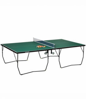 SPORTNOW 9FT Folding Table Tennis Table w/ 8 Wheels, for Indoors, Outdoors
