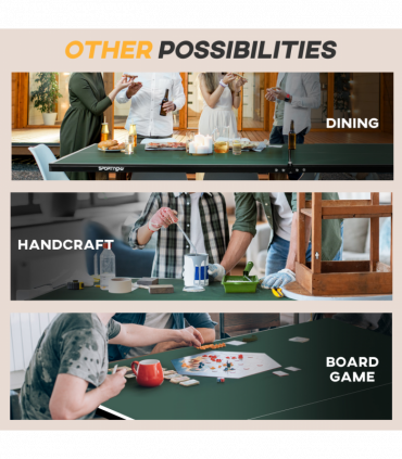 SPORTNOW 9FT Folding Table Tennis Table w/ 8 Wheels, for Indoors, Outdoors