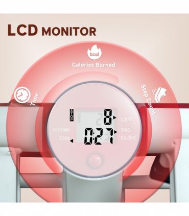 SPORTNOW Mini Stepper Machine with LCD Monitor and Non-Slip Pedals, Grey