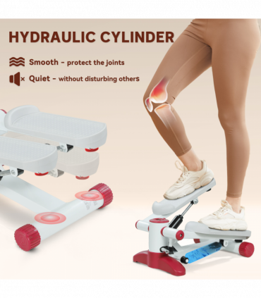 SPORTNOW Mini Stepper Machine with LCD Monitor and Non-Slip Pedals, Grey