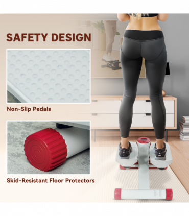 SPORTNOW Mini Stepper Machine with LCD Monitor and Non-Slip Pedals, Grey