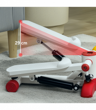 SPORTNOW Mini Stepper Machine with LCD Monitor and Non-Slip Pedals, Grey