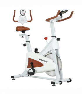SPORTNOW Quiet Stationary Exercise Bike with Adjustable Seat, White