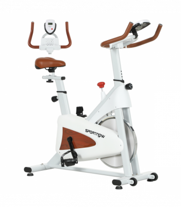 SPORTNOW Quiet Stationary Exercise Bike with Adjustable Seat, White