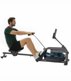 SPORTNOW Water Rowing Machine with Adjustable Resistance, Vertical Storage