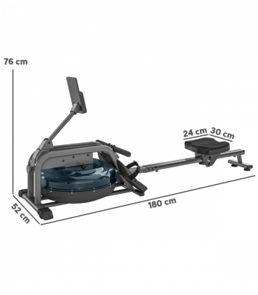 SPORTNOW Water Rowing Machine with Adjustable Resistance, Vertical Storage