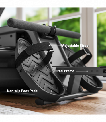 SPORTNOW Water Rowing Machine with Adjustable Resistance, Vertical Storage