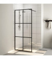vidaXL Walk-in Shower Wall with Clear ESG Glass 80x195 cm Black