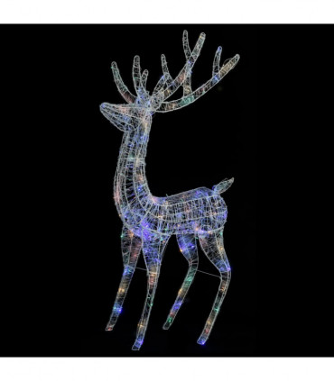 XXL Acrylic Christmas Reindeer 250 LED 180 cm Colourful