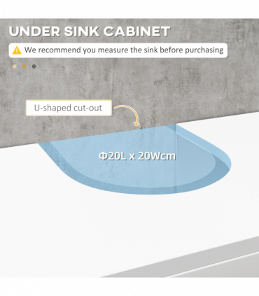 kleankin Bathroom Pedestal Under Sink Cabinet  Storage Shelves, Door, White