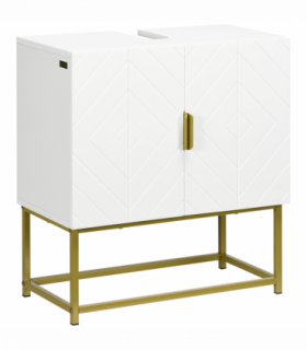 kleankin Bathroom Sink Cabinet Under Sink Cabinet Wooden Basin Cupboard White