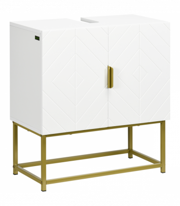 kleankin Bathroom Sink Cabinet Under Sink Cabinet Wooden Basin Cupboard White