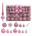 vidaXL 111 Piece Christmas Bauble Set Pink Polystyrene