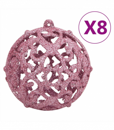 vidaXL 111 Piece Christmas Bauble Set Pink Polystyrene