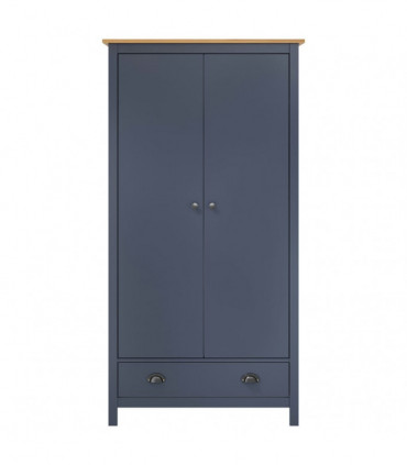 vidaXL 2-Door Wardrobe Hill Grey 89x50x170 cm Solid Pine Wood