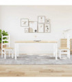 vidaXL 3 Piece Dining Set Panama White Solid Wood Pine