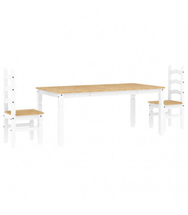 vidaXL 3 Piece Dining Set Panama White Solid Wood Pine