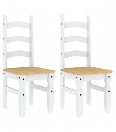 vidaXL 3 Piece Dining Set Panama White Solid Wood Pine