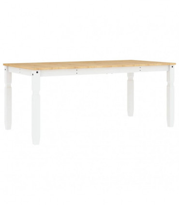 vidaXL 3 Piece Dining Set Panama White Solid Wood Pine