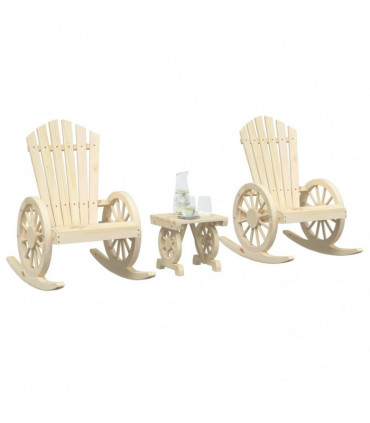 vidaXL 3 Piece Garden Lounge Set Solid Wood Fir