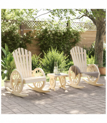 vidaXL 3 Piece Garden Lounge Set Solid Wood Fir