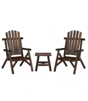 vidaXL 3 Piece Garden Lounge Set Solid Wood Spruce