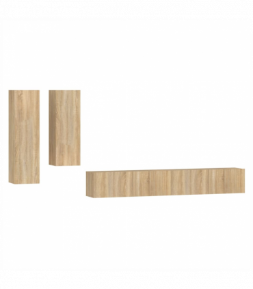 vidaXL 4 Piece TV Cabinet Set Sonoma Oak Engineered Wood