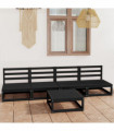 vidaXL 5 Piece Garden Lounge Set Black Solid Pinewood