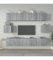 vidaXL 6 Piece TV Cabinet Set Grey Sonoma Engineered Wood