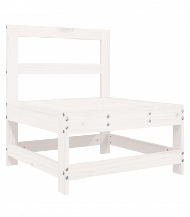 vidaXL 7 Piece Garden Sofa Set White Solid Wood Pine