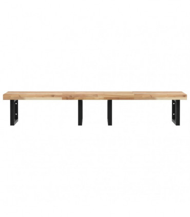 vidaXL Basin Shelf Wall Mounted Steel and Solid Wood Acacia