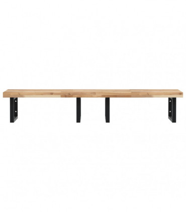 vidaXL Basin Shelf Wall Mounted Steel and Solid Wood Acacia