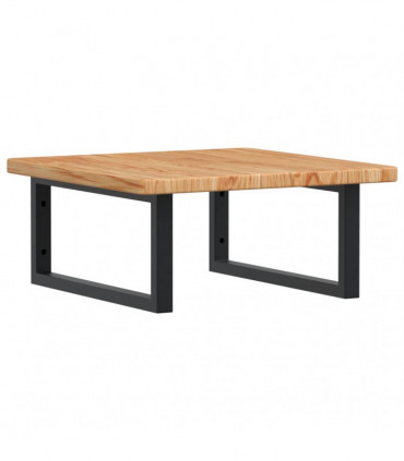 vidaXL Basin Shelf Wall Mounted Steel and Solid Wood Oak