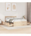 vidaXL Bed Frame with Drawers 120x200 cm Solid Wood Pine