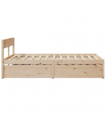 vidaXL Bed Frame with Drawers 120x200 cm Solid Wood Pine